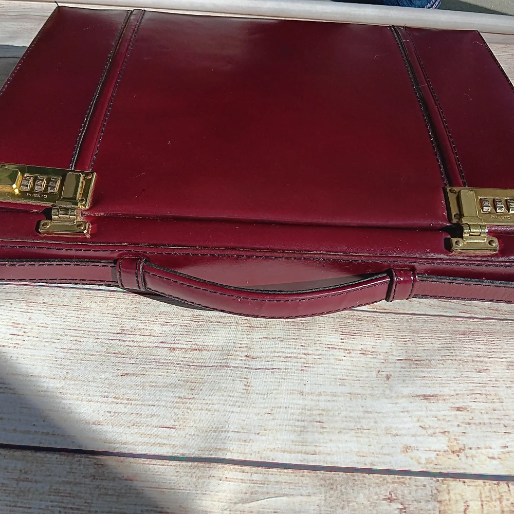Vintage! Presto Burgundy TOP Grain leather Briefcase